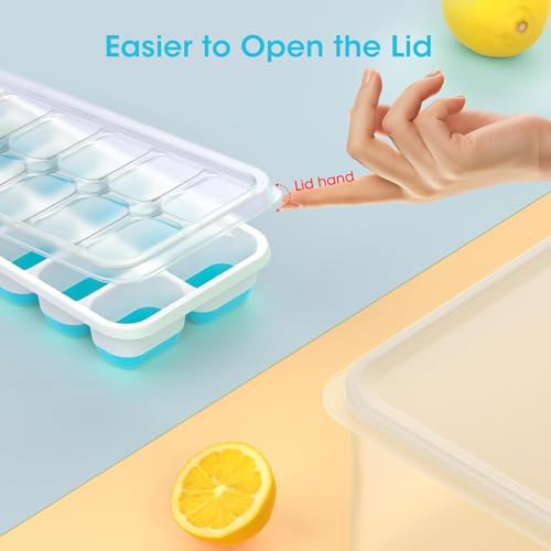 Eco-Friendly Ice Cube Tray with Lid and Bin - 4 for Daily Use